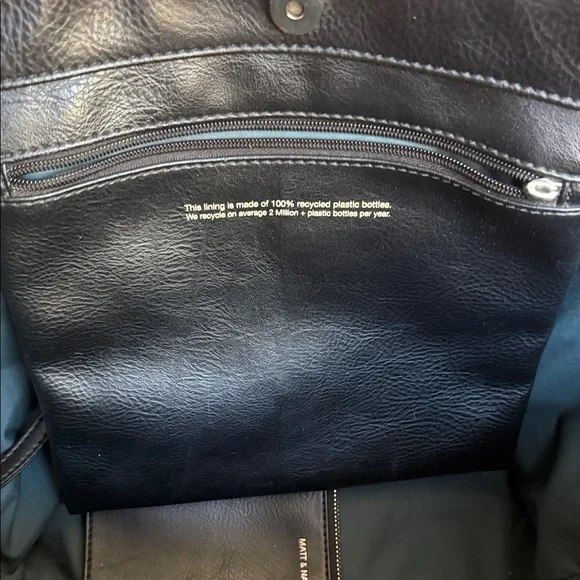 Matt & Nat Sleek Black Leather Tote - Picture 2 of 5
